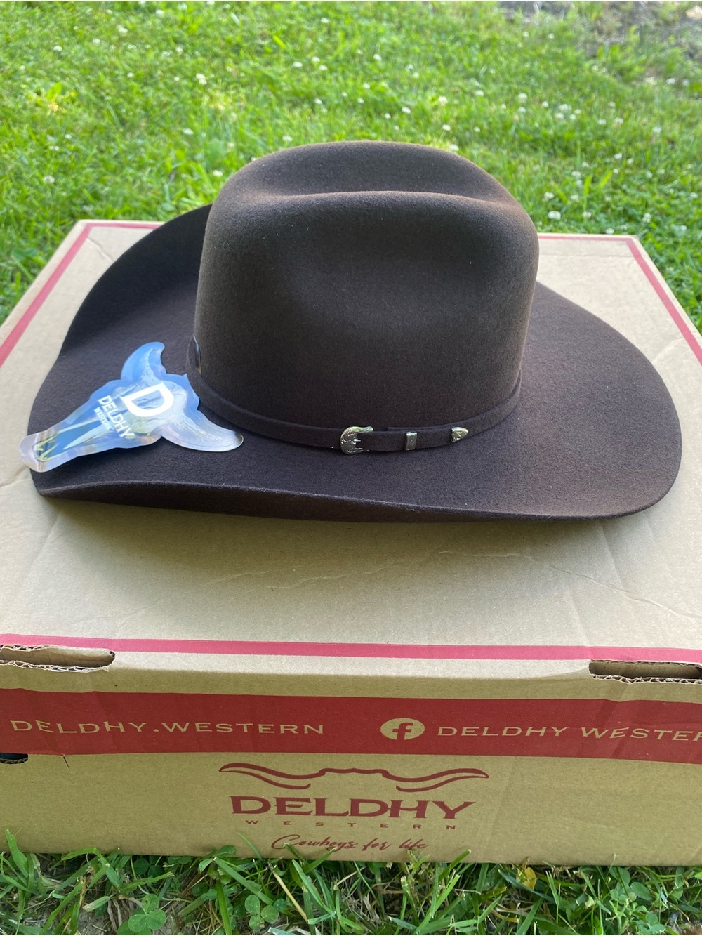 BNIB Deldhy Western Texana Chocolate Brown Wool Cowboy Hat 6 7/8
